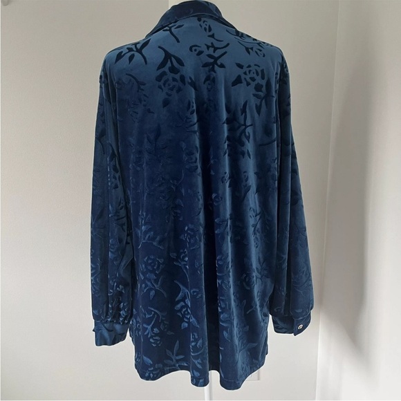 Diane Von Furstenberg Vintage Blue Tunic Shirt Sz 2X Machine Washable *K27 - Picture 4 of 6